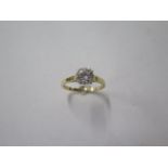 A hallmarked 18ct solitaire diamond ring, approx 0.95ct, size M, approx 2.7 grams, diamond bright