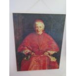 A large oiliograph of Cardinal Newman - John Henry Newman was an English theologian, scholar and