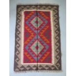 A hand knotted woollen Maimana Kilim rug, 113cm x 75cm