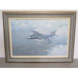 Gerald Coulson, British b.1926-, oil on canvas Canberra in flight, enscribed verso Can B2 109