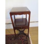 A Georgian and later mahogany washstand with a drawer, 71cm tall x 32cm x 32cm