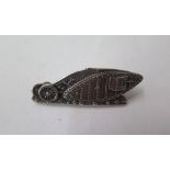 A WWI silver sweetheart brooch Tank Regiment Birmingham 1916/17, 4cm long, generally good