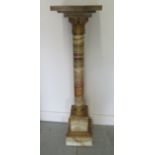 A good coloured marble statue / jardiniere column with ormulu mounts and revolving top, 105cm tall x