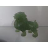 A Jadite Dog of Fo lion figure, 6.5cm tall, in good condition