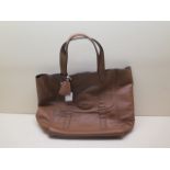 A Mulberry oak leather maise tote smooth touch bag, 29cm wide, as new with wallet and dust jacket