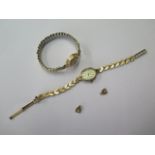 A 9ct yellow gold quartz Janex ladies bracelet wristwatch with 2 spare links, approx 11.8 grams, not