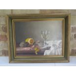 James Noble (1919-1989) still life in a gilt frame, frame size 40cm x 50cm, with Stacey Marks