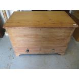 A 19th century stripped pine mule chest with 2 base drawers, 68cm tall x 101cm x 57cm
