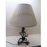 A Stags horn design table lamp with shade, 64cm tall