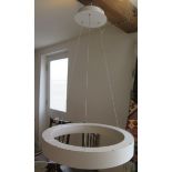 A John Lewis leif LED ribbed hoop white ceiling light, 8cm x 60cm diameter, retail price £350