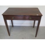 A 19th century single drawer side table, 75cm tall x 88cm x 51cm