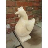 A hand carved limestone chicken sculpture, made from Clipsham limestone, hand carved by a