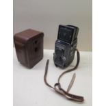 A Rollei Magic TLR Franke & Heidecke camera with case