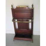 A mahogany cut down Victorian hallstand with brass fittings, 100cm tall x 56cm wide
