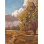 John Rohda oil on canvas Sudbury Meadows, frame size 74cm x 64cm