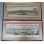 Buck (Samuel & Nathaniel) 2 coloured prints The East Prospect of Burton upon Trent in the County