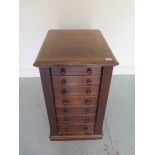 A deep 19th century mahogany Wellington collectors chest with 7 drawers, 76cm tall x 59cm deep 46 c