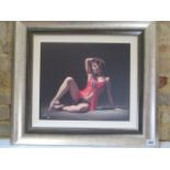 A Darren Baker Limited Edition print on canvas Femme Fatale IV 5/20 with COA, frame size 59cm x