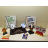 A collection of shop advertising items to include WM Youngers Tartan figure, CWS Squash, Atora,