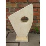 A natural limestone hand carved abstract garden sculpture made from Clipsham limestone, hand