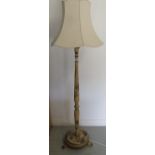 A chinoiserie decorated standard lamp, 189cm tall with shade, working