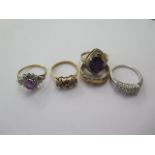 Five 9ct gold dress rings, sizes M,N,P, total weight approx 12.2 grams