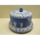 A Pate sur Pate jasperware cheese dome and base, 20cm tall x 24cm wide, generally good