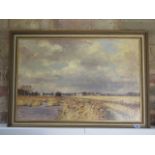 Owen Waters, oil on board, Stokesby Norfolk, frame size 54cm 77cm, in good condition