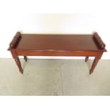 A new Victorian style mahogany window / duet seat on turned legs, made by a local craftsman to a