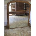 A 19th century gilt overmantle mirror, 135cm x 134cm tall, some spotting to mirror plate and