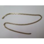 A hallmarked 9ct yellow gold chain 51cm long, approx 22.7 grams, clasp good