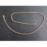 A 375 9ct yellow gold chain, 54cm long, approx 20.3 grams, catch good