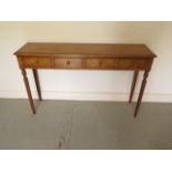 A new burr oak 4 drawer hall table on turned reeded legs, made by a local craftsman to a high