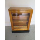 A small oak cabinet with a drawer to hold fuses, 52cm tall x 39cm x 17cm