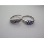 Two hallmarked 14ct white gold rings, sizes N and P, total weight approx 4.8 grams