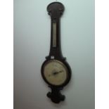 A 19th century rosewood Onion top barometer with thermometer, 100cm tall