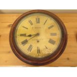 A spring driven wall clock, the 11" dial signed P Wehrle Cambridge, working, brought from Mr Pink