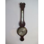 A 19th century mahogany barometer, plugged for transport, 97cm tall