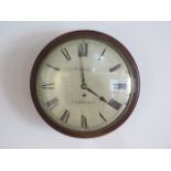 A mahogany fusee wallclock with an A shaped movement and convex dial signed Llitzman Cambridge under