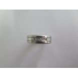 A cobalt and diamond designer band ring set with five diamonds, 0.1ct, size U, approx 11 grams,
