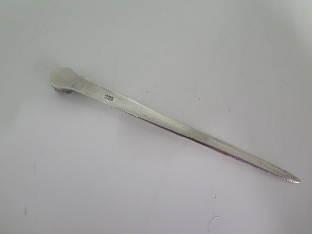 A silver foxs' head letter opener, 13cm long, Chester 1924/25 Asprey & Co Ltd, approx 0.6 troy oz, - Image 2 of 3