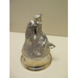 A good silver hogs head stirrup cup with gilt interior, London 1988 S & Co Ltd, approx 13 troy oz