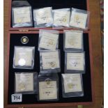 13 24ct yellow gold History of the Monarchy coins, each 0.73 grams