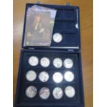 A collection of 13 A celebration of Britain silver proof £5 coins each 28.28 grams, total 367
