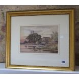 Robert Winter Fraser watercolour Hemmingford Mill in a gilt frame, frame size 41cm x 47cm