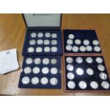 A collection of 48 silver proof £5 and $5 History of the RAF coins with 35 certificates, each 28.