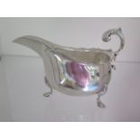 A silver sauce boat, Birmingham 1904/05 WA, 17cm long, approx 7.7 troy oz, generally good, some wear