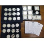 A collection of 10 1/2 silver British History coins, approx 200 grams and 23 Great Britons coins,