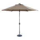 A Four Seasons outdoor Riviera 2.5m round parasol in taupe , base not included