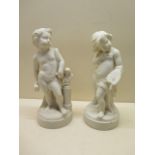 Two Parian ware figures Art and Sculpture, 24cm tall, both good